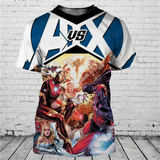 Fashionable men's 3D T-shirt with popular cartoon character print summer short sleeved loose and eye-catching