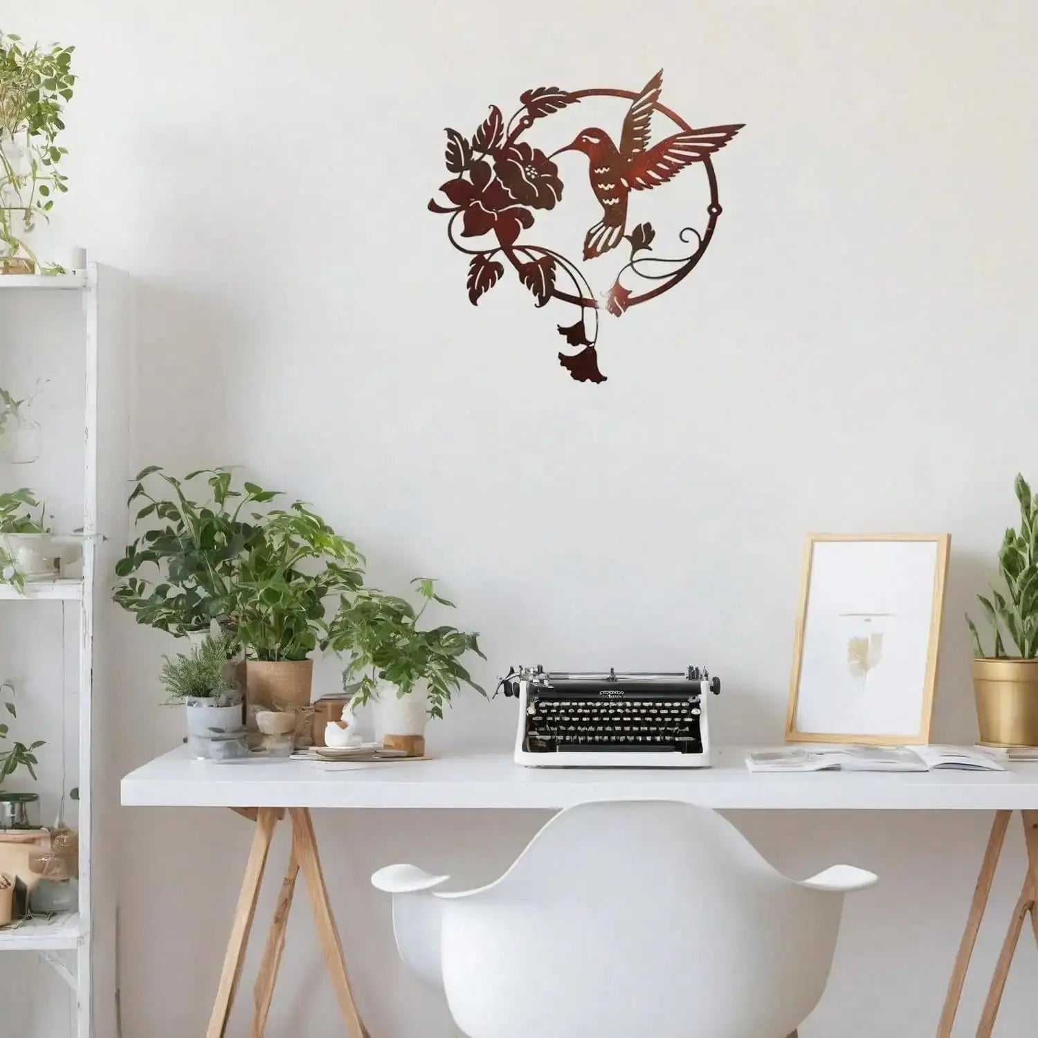 Dracaena Iron Art Hummingbird Wall Decor Outdoor Garden Set of 3 Mayra and Company