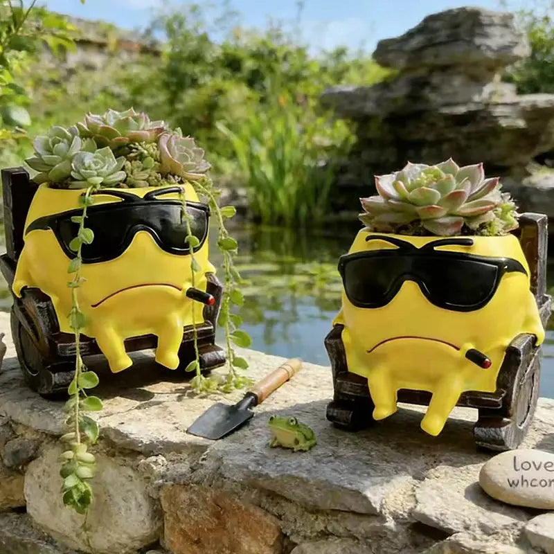 Handsome Expression Flowerpot Green Potted Plants Vase Container Home Courtyard Garden Decoration Handicrafts Ornament Gift Mayra and Company
