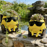 Handsome Expression Flowerpot Green Potted Plants Vase Container Home Courtyard Garden Decoration Handicrafts Ornament Gift
