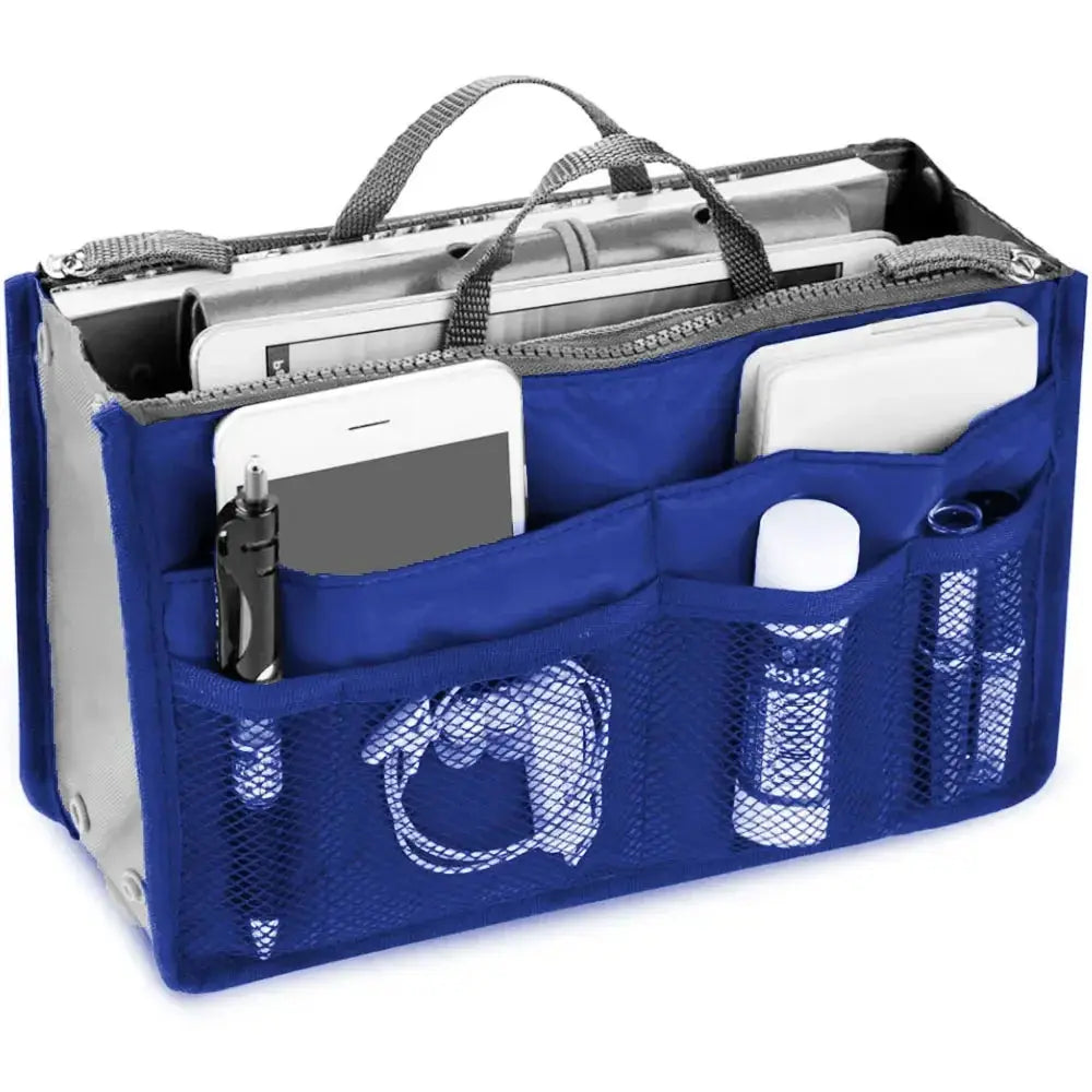 Women Cosmetic Organizer Bag Nylon Travel Insert Organizer Handbag Foldable Large Capacity Insert Bag Liner Makeup Tote Mayra and Company