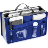 Women Cosmetic Organizer Bag Nylon Travel Insert Organizer Handbag Foldable Large Capacity Insert Bag Liner Makeup Tote