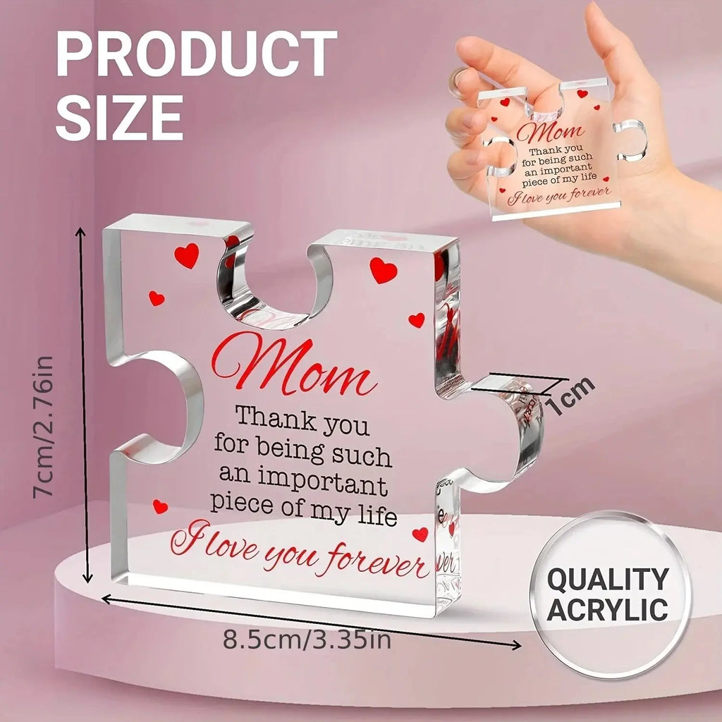 Acrylic Block Puzzle Mom Present, Commemorative Decorative Gif Mayra and Company