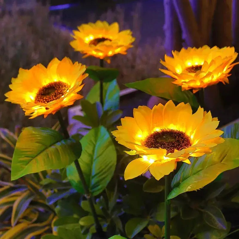 3 Heads 1 Head Solar Simulation Sunflower LED Lights Garden Yard Lawn Night Lights Landscape Lamp Decor Christmas Flower Light Mayra and Company