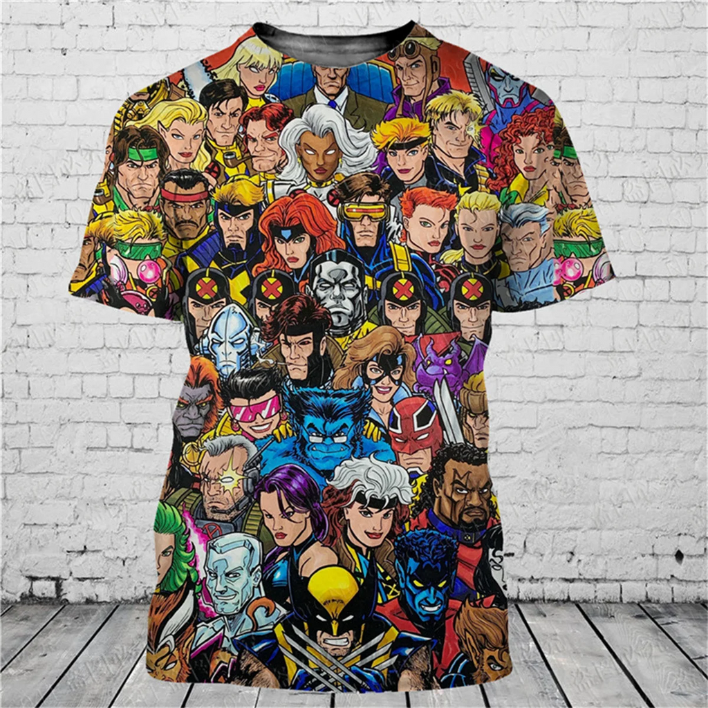 Fashionable men's 3D T-shirt with popular cartoon character print summer short sleeved loose and eye-catching Mayra and Company