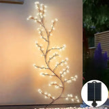 1PC 96LEDs Solar Willow Vine Lights,DIY Outdoor Waterproof String Lights,Wall Lamps For Garden,Porch,Shop,Terrace,Pathway Decor