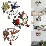 Dracaena Iron Art Hummingbird Wall Decor Outdoor Garden Set of 3