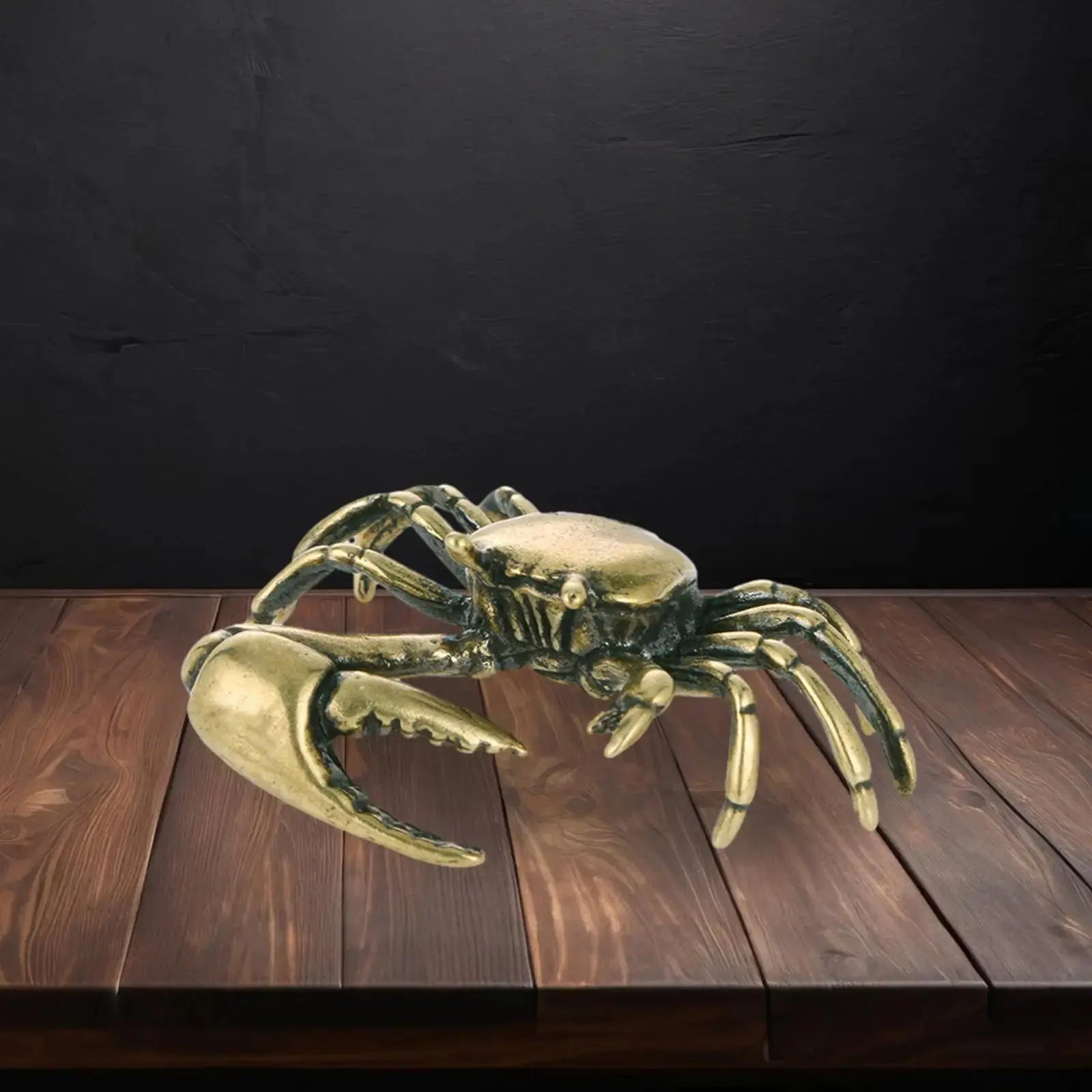 Brass Crab Figurine Artistic Home or Office Table Decoration Vintage Lovely Fish Tank Ornaments Collectable Animal Ornament Mayra and Company