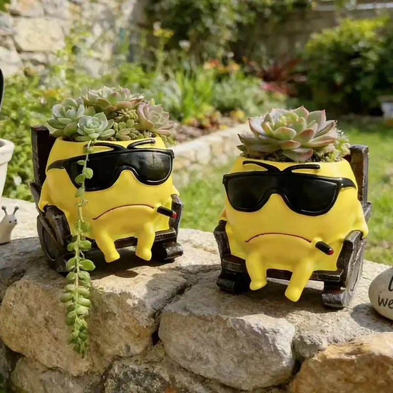 Handsome Expression Flowerpot Green Potted Plants Vase Container Home Courtyard Garden Decoration Handicrafts Ornament Gift Mayra and Company