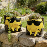 Handsome Expression Flowerpot Green Potted Plants Vase Container Home Courtyard Garden Decoration Handicrafts Ornament Gift