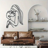 Couple Kissing (Long Hair Lady) Metal Wall Art (Wall Sculpture) | Waterproof Rustproof | Halloween & Christmas Gift