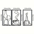 3-Piece Bookish Metal Wall Art, Minimalist Line Art for Reading & Coffee Lovers，Coffee Lover Minimalist Wall Art Mayra and Company