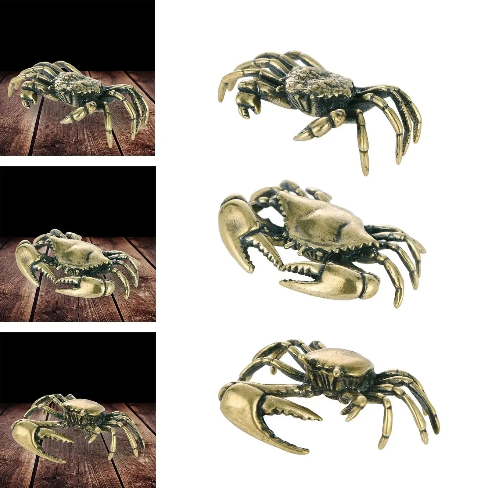 Brass Crab Figurine Artistic Home or Office Table Decoration Vintage Lovely Fish Tank Ornaments Collectable Animal Ornament Mayra and Company