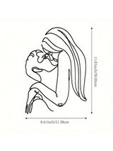 Couple Kissing (Long Hair Lady) Metal Wall Art (Wall Sculpture) | Waterproof Rustproof | Halloween & Christmas Gift