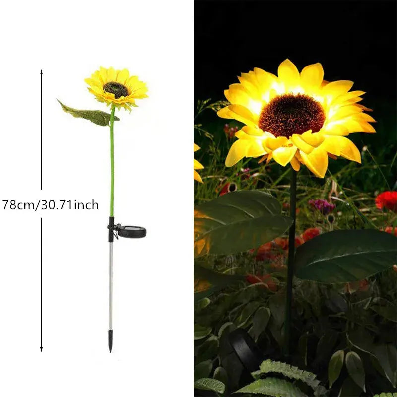 3 Heads 1 Head Solar Simulation Sunflower LED Lights Garden Yard Lawn Night Lights Landscape Lamp Decor Christmas Flower Light Mayra and Company