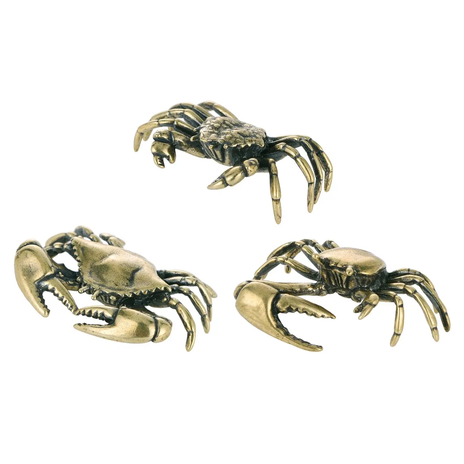 Brass Crab Figurine Artistic Home or Office Table Decoration Vintage Lovely Fish Tank Ornaments Collectable Animal Ornament Mayra and Company