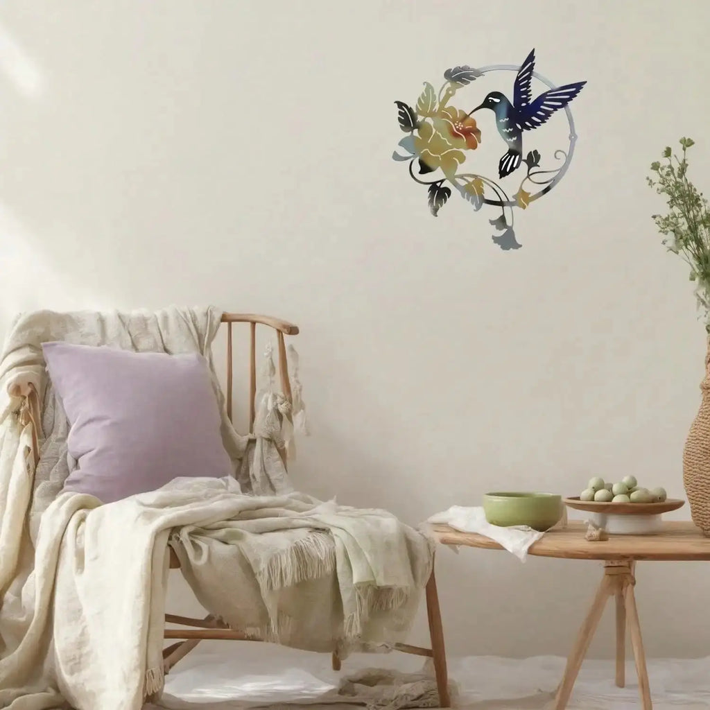 Dracaena Iron Art Hummingbird Wall Decor Outdoor Garden Set of 3 Mayra and Company