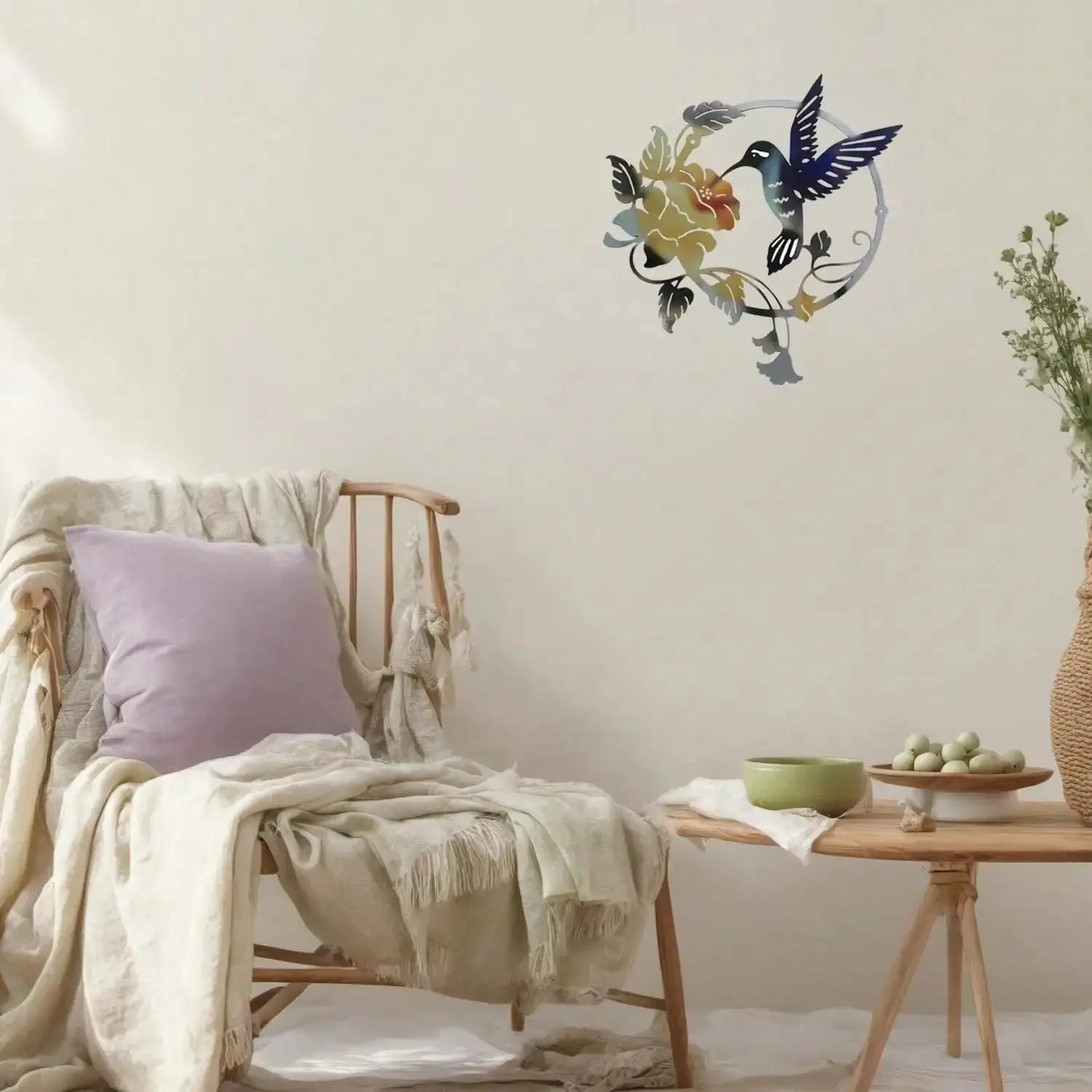 Dracaena Iron Art Hummingbird Wall Decor Outdoor Garden Set of 3 Mayra and Company