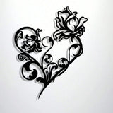Elegant Black Metal Wall Sign - Abstract Heart Craft for Nature Lovers & Decor Enthusiasts