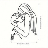 Couple Kissing (Long Hair Lady) Metal Wall Art (Wall Sculpture) | Waterproof Rustproof | Halloween & Christmas Gift