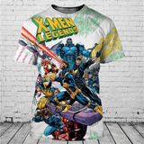 Fashionable men's 3D T-shirt with popular cartoon character print summer short sleeved loose and eye-catching