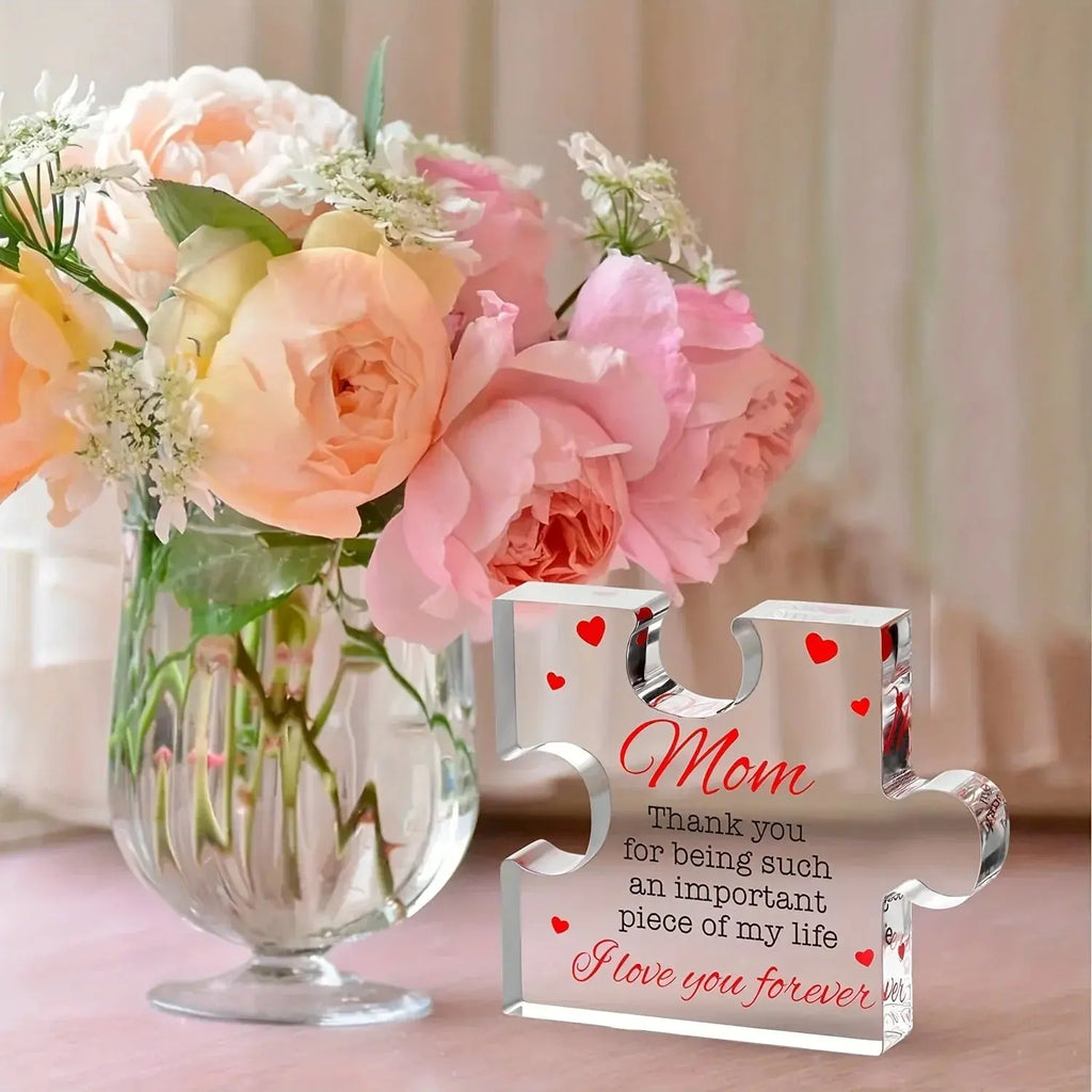 Acrylic Block Puzzle Mom Present, Commemorative Decorative Gif Mayra and Company