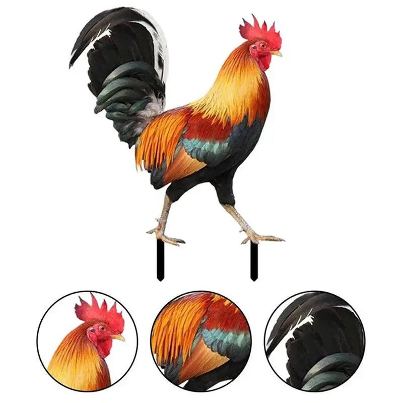 Rooster Statue , Hen Figure Chicken Sculpture For Yard Decor Weatherproof Mayra and Company