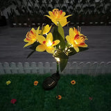 Garden Solar Lawn Lamp LED Artificial Orchid Flower Ground Light Summer Wedding Holiday Party Outdoor Courtyard Patio Decoration