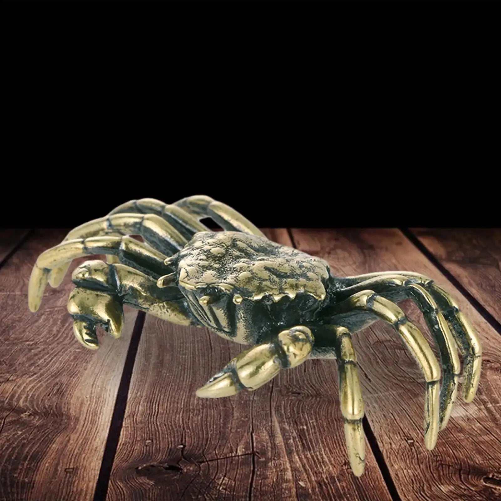 Brass Crab Figurine Artistic Home or Office Table Decoration Vintage Lovely Fish Tank Ornaments Collectable Animal Ornament Mayra and Company