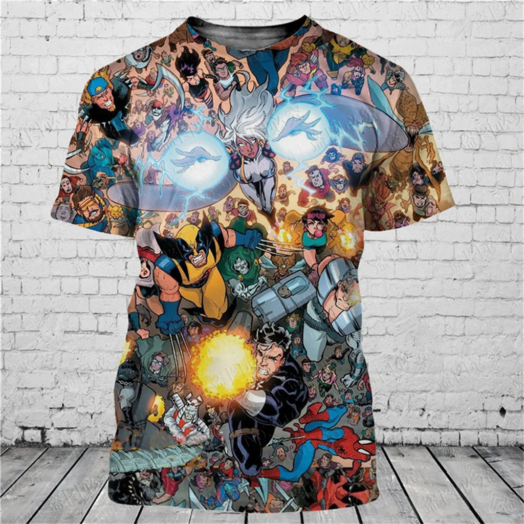 Fashionable men's 3D T-shirt with popular cartoon character print summer short sleeved loose and eye-catching Mayra and Company