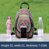 Women's Mini Embroidery Backpack, Backpack With Detachable Strap, Ethnic Style Versatile Multifunction Chest Bag