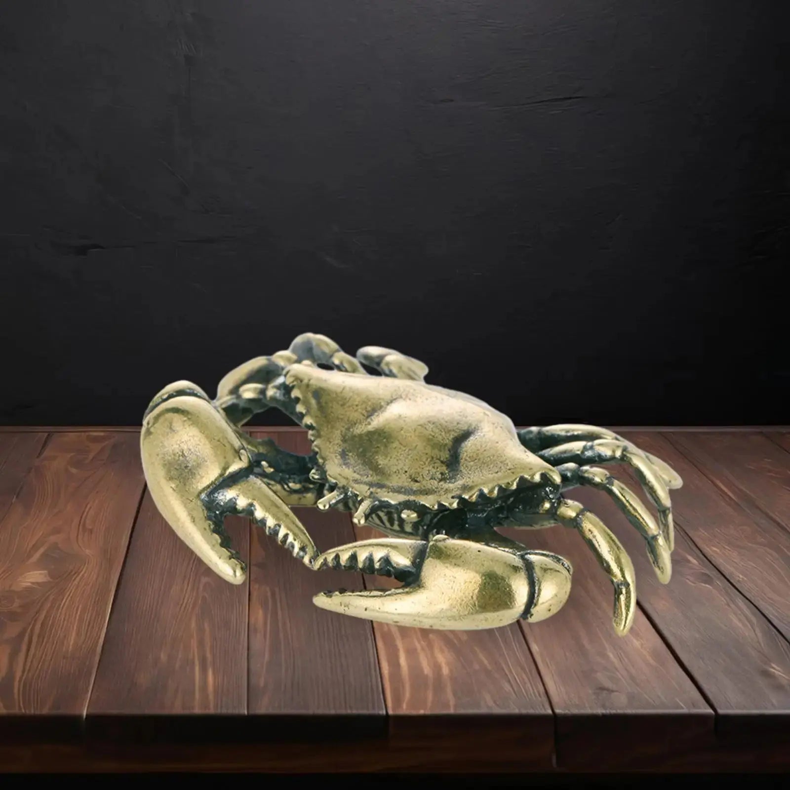 Brass Crab Figurine Artistic Home or Office Table Decoration Vintage Lovely Fish Tank Ornaments Collectable Animal Ornament Mayra and Company