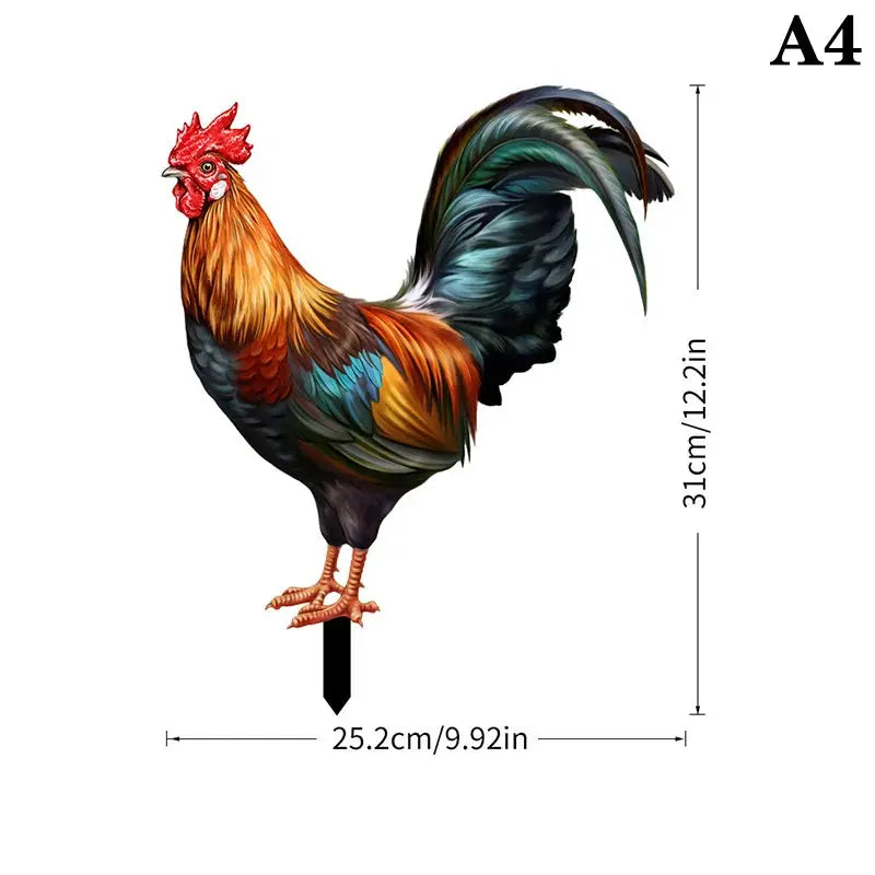 Rooster Statue , Hen Figure Chicken Sculpture For Yard Decor Weatherproof Mayra and Company