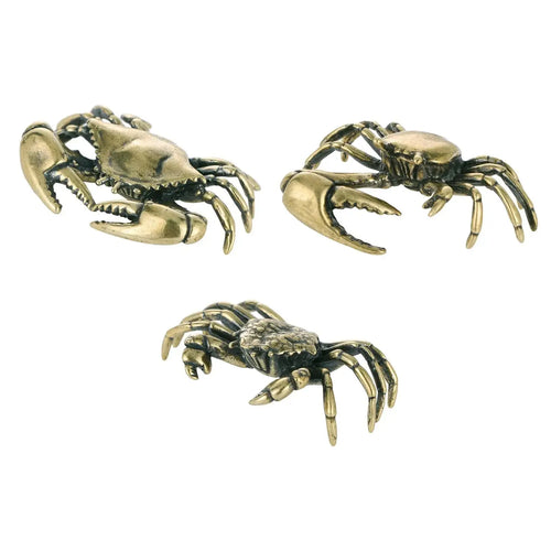 Brass Crab Figurine Artistic Home or Office Table Decoration Vintage Lovely Fish Tank Ornaments Collectable Animal Ornament Mayra and Company