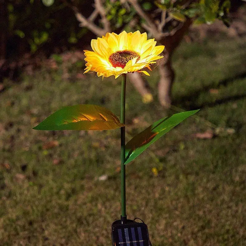 3 Heads 1 Head Solar Simulation Sunflower LED Lights Garden Yard Lawn Night Lights Landscape Lamp Decor Christmas Flower Light Mayra and Company