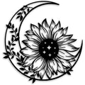 Sunflower Moon Metal Wall Art, Farmhouse Decor for Living Room Bedroom Outdoor Mayra and Company