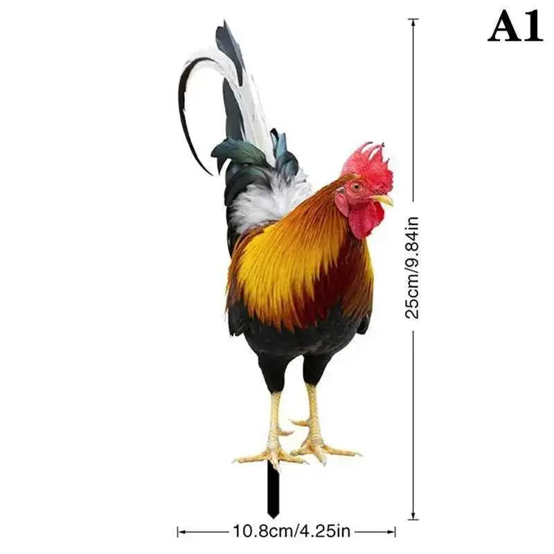 Rooster Statue , Hen Figure Chicken Sculpture For Yard Decor Weatherproof
