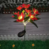 Garden Solar Lawn Lamp LED Artificial Orchid Flower Ground Light Summer Wedding Holiday Party Outdoor Courtyard Patio Decoration
