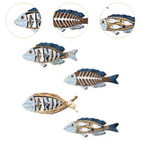 4 Pieces Fish Nautical Wall Decor Ornaments for Bathroom Indoor Lake House Wooden Fish Wall Decor Bathroom Bedroom Gifts 11”