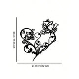 Elegant Black Metal Wall Sign - Abstract Heart Craft for Nature Lovers & Decor Enthusiasts