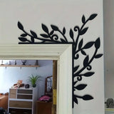Gardening Decor Metal Plant Door Corner Wall Art - Elegant Iron Home Decor For Living Room Bedroom