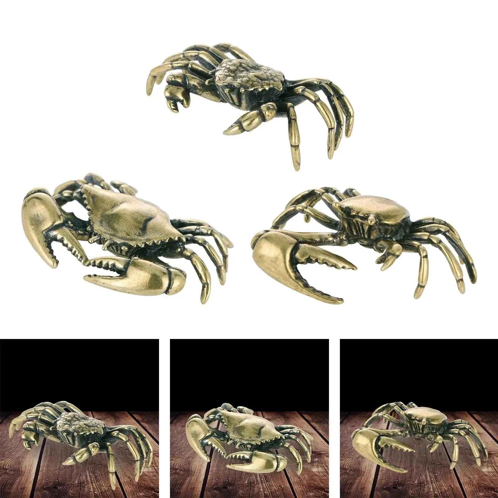 Brass Crab Figurine Artistic Home or Office Table Decoration Vintage Lovely Fish Tank Ornaments Collectable Animal Ornament Mayra and Company