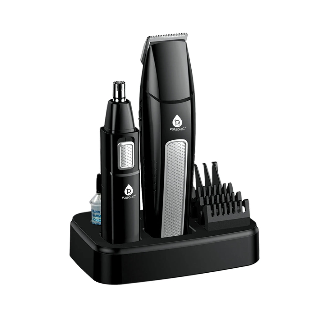 Mario Lopez Mens Grooming Kit , Designed for Hair, Beard, Nose & Ear Grooming, 10 Piece Grooming Kit Pursonic
