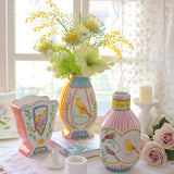 Nightingale Bird Ceramic Vase             high-end home flower vase, living room decoration