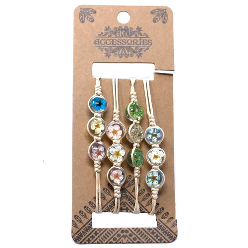 4X Pressed Flowers - Three Flower Bracelet AWArtisan Dropship