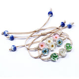 4X Pressed Flowers - Three Flower Bracelet