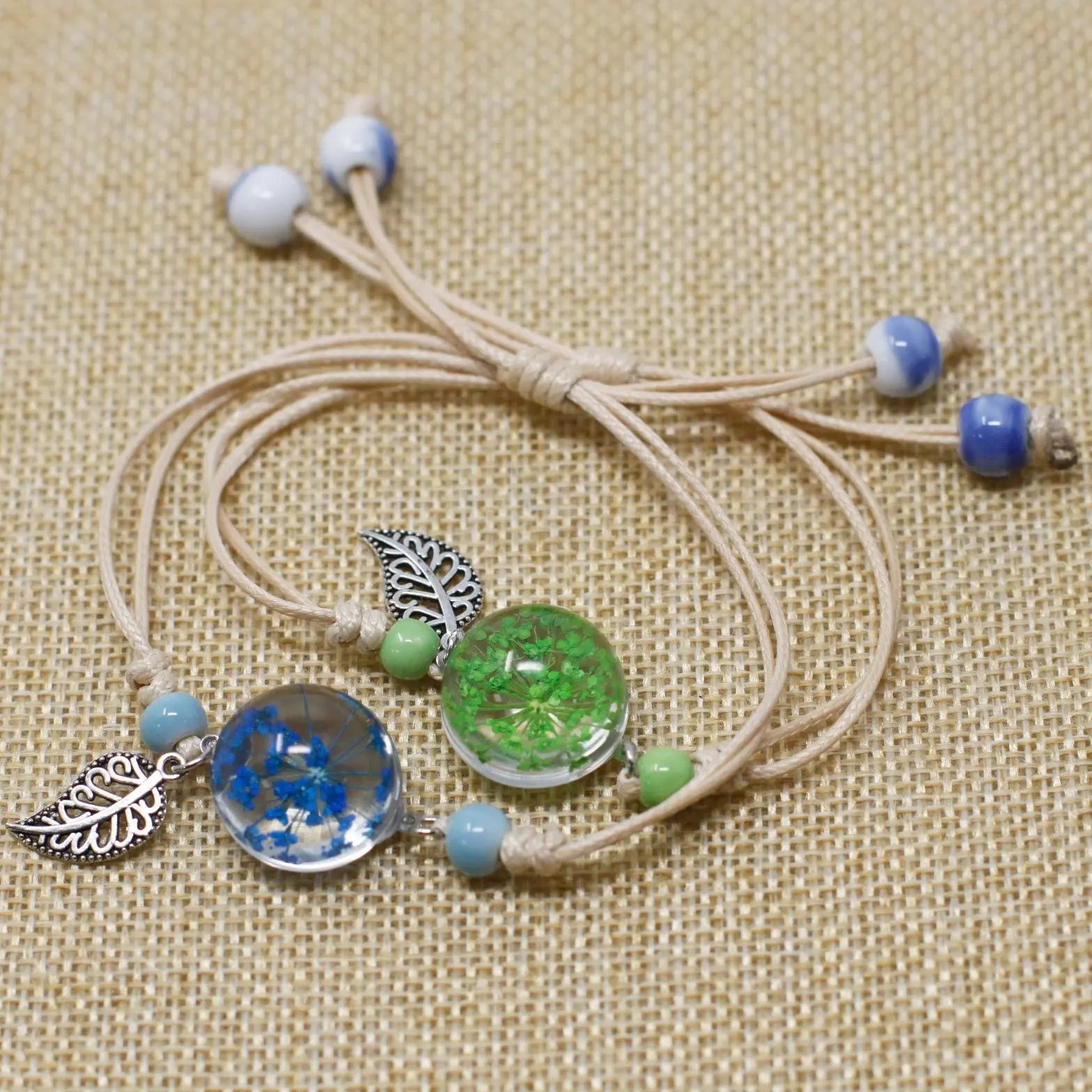 Pressed Flowers-Pretty Flower and Leaf Bracelet AWArtisan Dropship