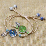 Pressed Flowers-Pretty Flower and Leaf Bracelet