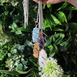 Spiral Wrapped Gem Necklace-Raw Opalite