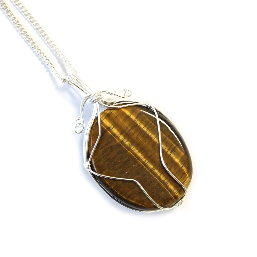 Cascading Wrapped Gemstone Necklace- Raw Tiger’s Eye AWArtisan Dropship
